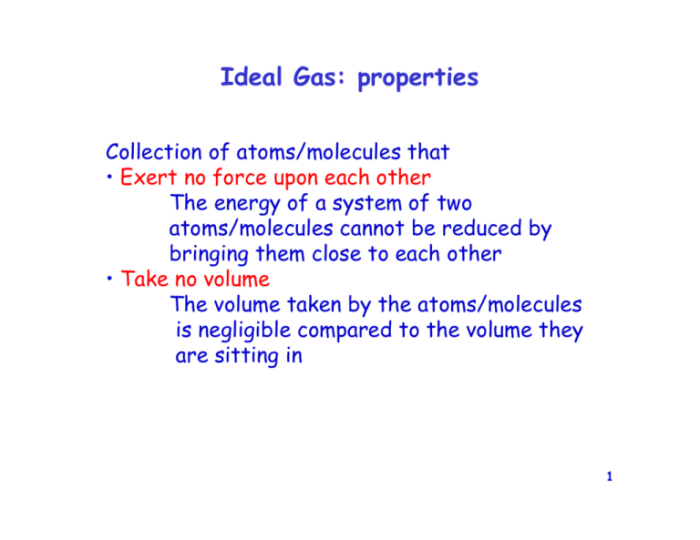 For an ideal gas classify the pairs of properties