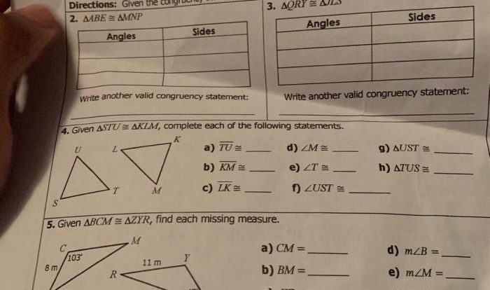 Quiz 4-1 classifying and solving for sides/angles in triangles answers